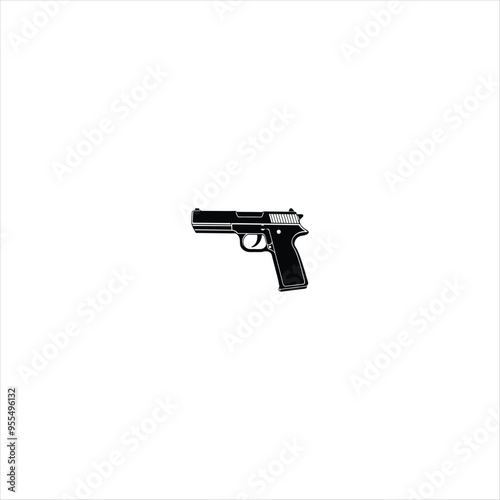 pistol  in white photo