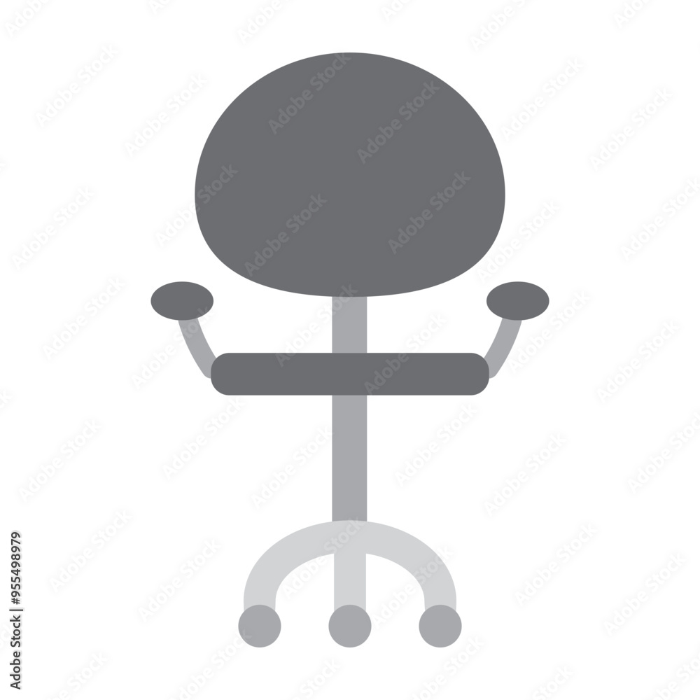 Office Chair Vector Flat Icon Design