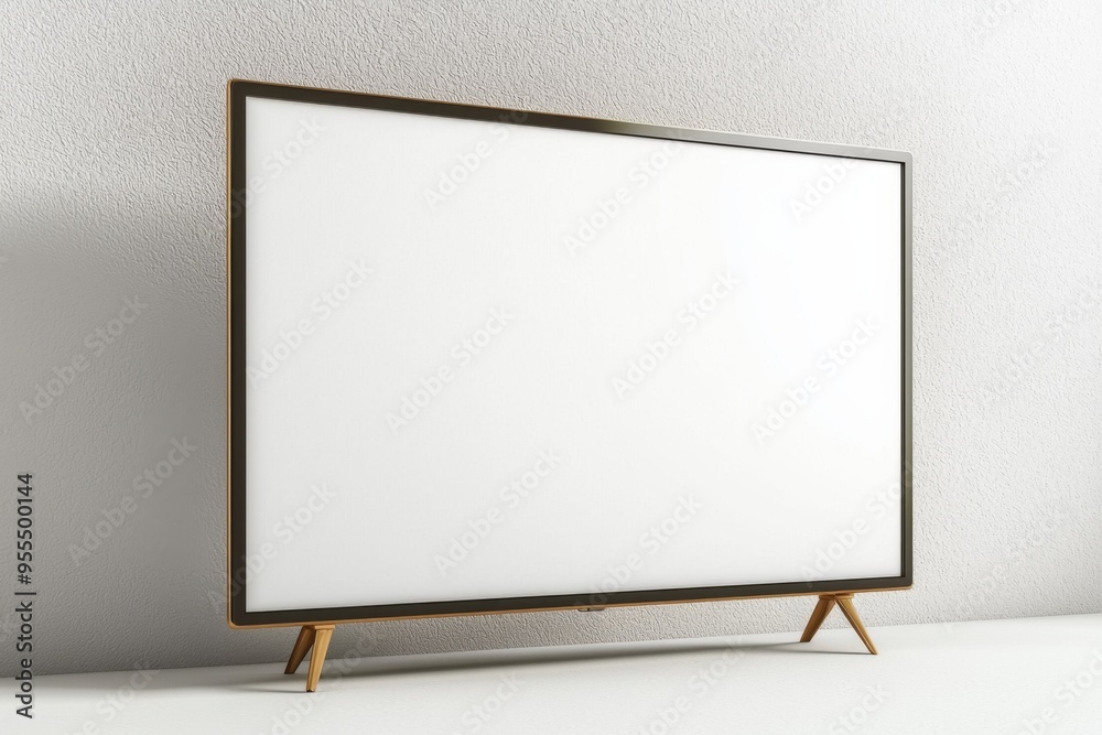 TV screen mockup on isolated background created with Generative AI TV screen mockup on isolated background created with Generative AI