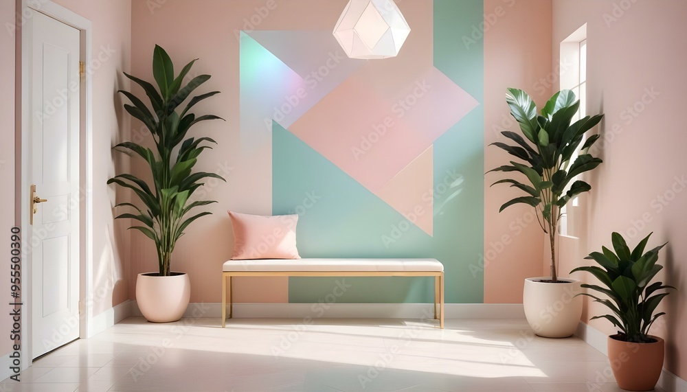 Photo interior modern design room 3d illustration Photo interior modern design room 3d illustration
