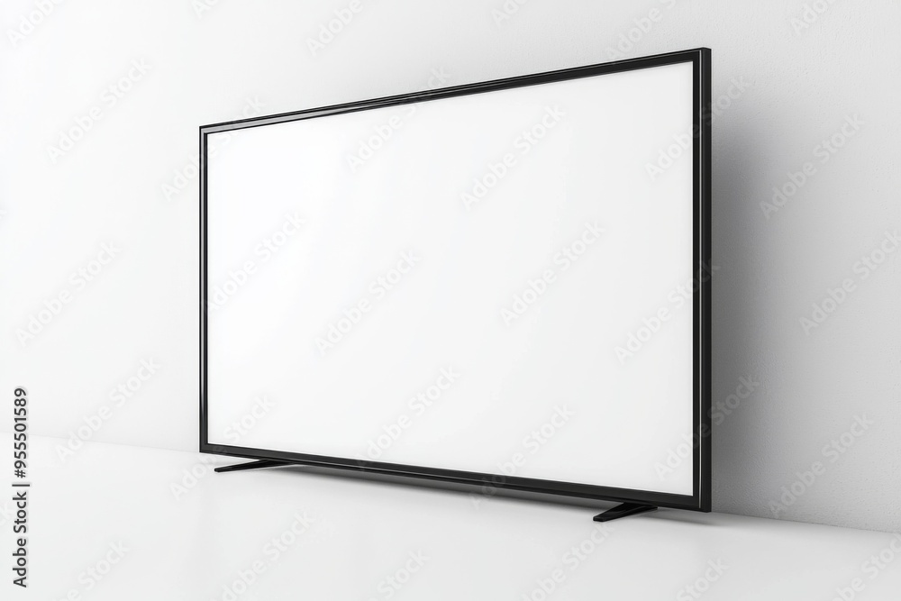 TV screen mockup on isolated background created with Generative AI