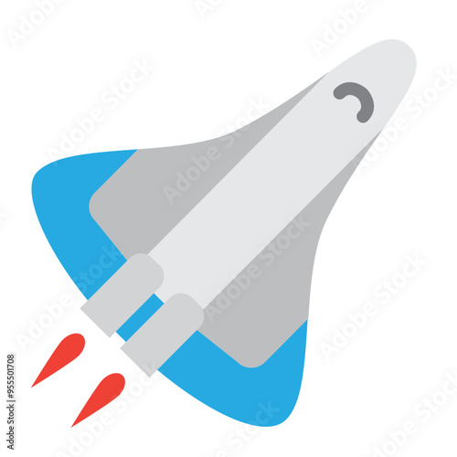 Space Shuttle Vector Flat Icon Design