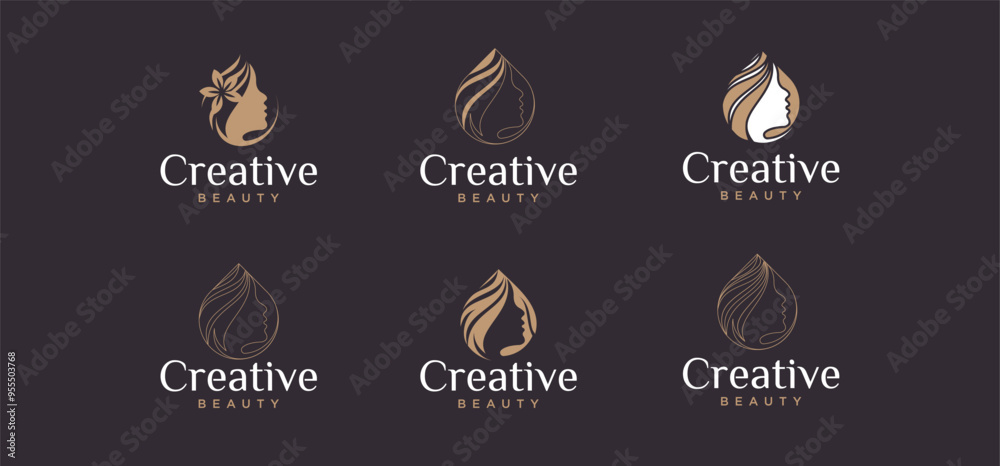 women beauty logo, pure beauty with line art and concept of woman face, beauty logo women beauty logo, pure beauty with line art and concept of woman face, beauty logo