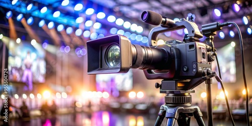 Professional Video Camera Capturing Live Event, event, filming, camera, broadcast