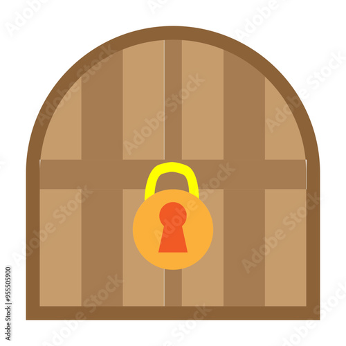 Door Lock Vector Flat Icon Design