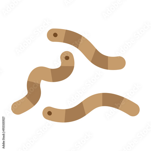 Worms Vector Flat Icon Design