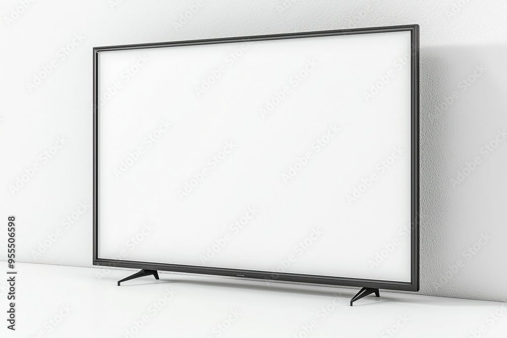 TV screen mockup on isolated background created with Generative AI TV screen mockup on isolated background created with Generative AI