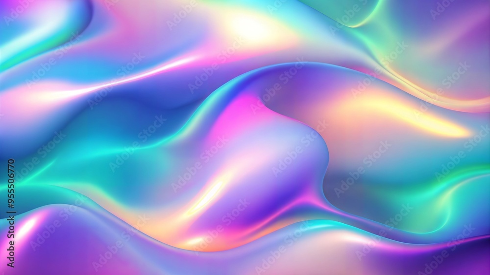 Smooth fluid waves in iridescent pastel colors with abstract gradient Smooth fluid waves in iridescent pastel colors with abstract gradient