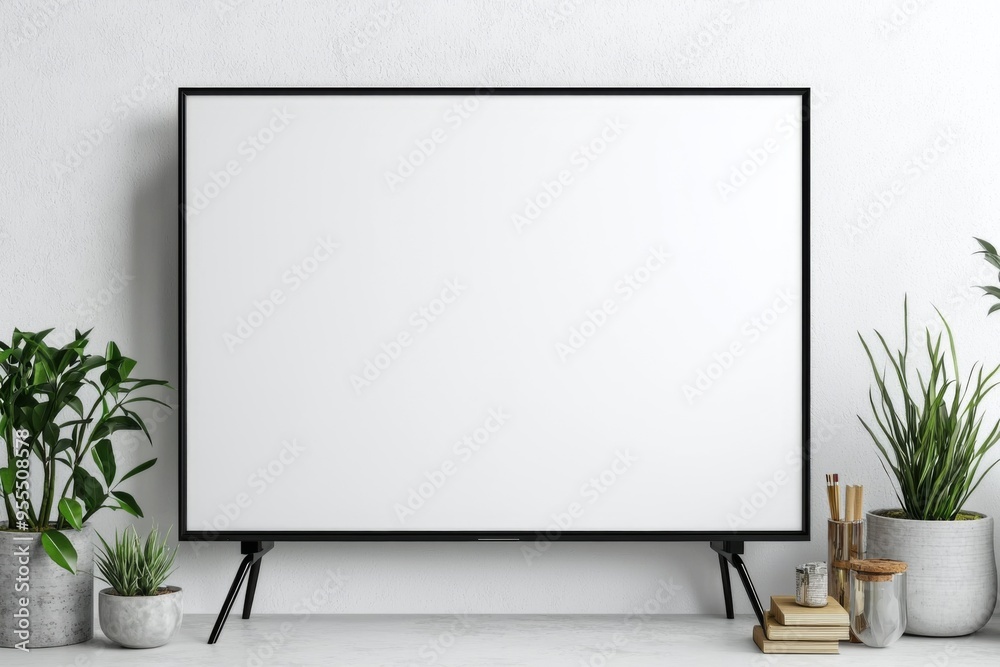 TV screen mockup on isolated background created with Generative AI TV screen mockup on isolated background created with Generative AI