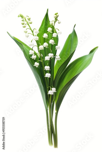 Wallpaper Mural Lily of the valley isolated on white background, full depth of field Torontodigital.ca