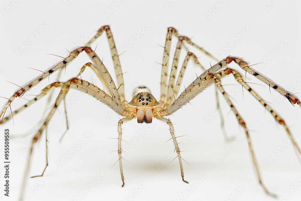 Macro shot of Daddy Longlegs spider isolated on white background Macro shot of Daddy Longlegs spider isolated on white background