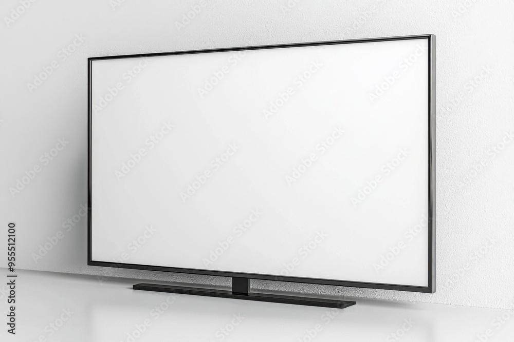 TV screen mockup on isolated background created with Generative AI TV screen mockup on isolated background created with Generative AI