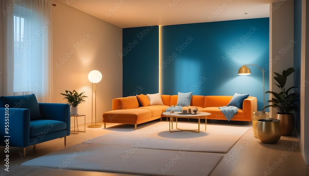 Fototapeta premium Photo interior modern design room 3d illustration