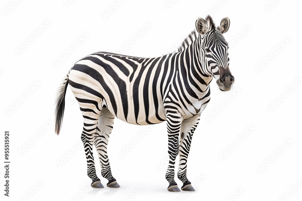 Obraz premium Zebra isolated on white background