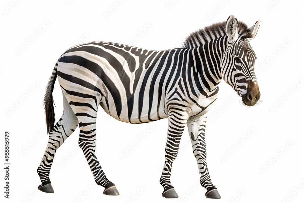 Fototapeta premium Zebra isolated on white background 