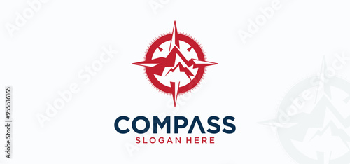 Compass vector logo collection, compass direction logo with elegant style, modern compass logo.