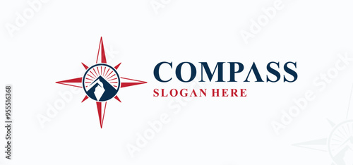 Compass vector logo collection, compass direction logo with elegant style, modern compass logo.