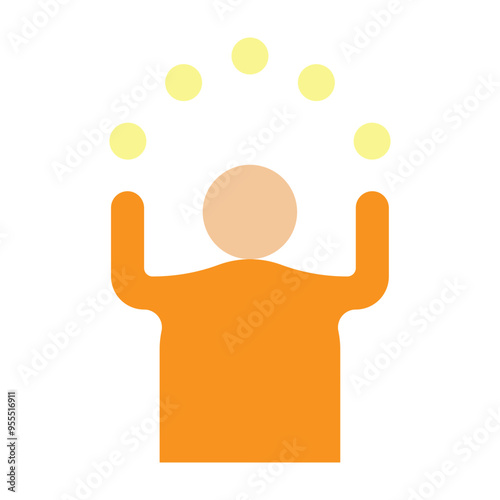 Street Performer Vector Flat Icon Design