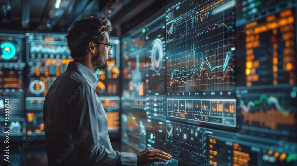 Data Analyst Working on Stock Market Charts Data Analyst Working on Stock Market Charts