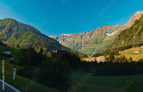 Alpine summer view at Felbertauern road, Salzburg, Tyrol, Austria photo