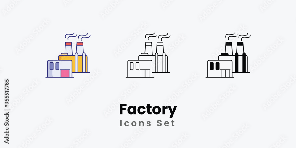 Factory Icons thin line and glyph vector icon stock illustration Factory Icons thin line and glyph vector icon stock illustration