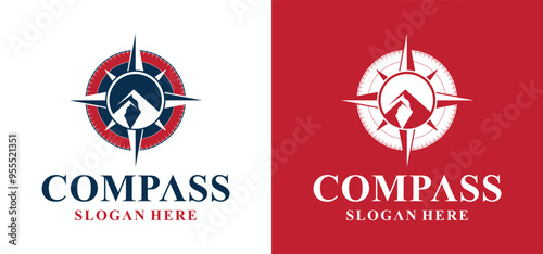 Compass vector logo collection, compass direction logo with elegant style, modern compass logo.