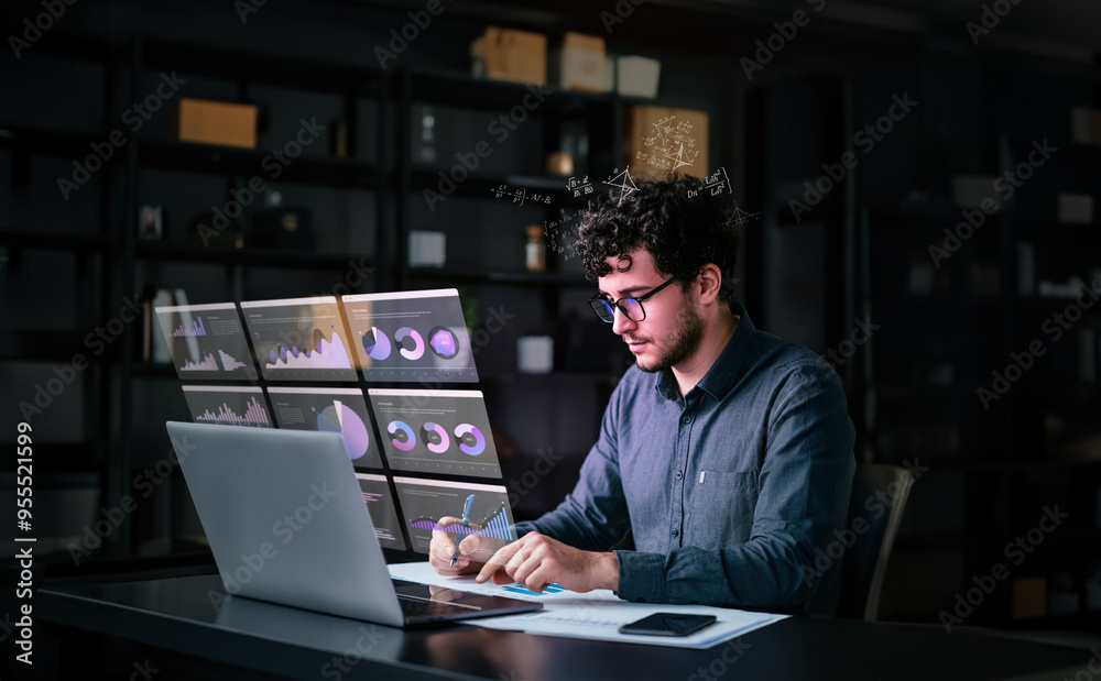 Businessperson Analyzing Diverse Data and Graphs Businessperson Analyzing Diverse Data and Graphs