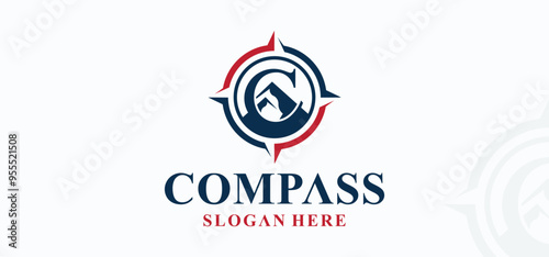 Compass vector logo collection, compass direction logo with elegant style, modern compass logo.