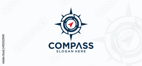 Compass vector logo collection, compass direction logo with elegant style, modern compass logo.