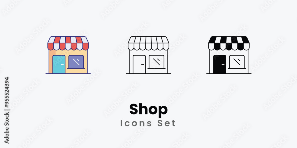Shop Icons thin line and glyph vector icon stock illustration Shop Icons thin line and glyph vector icon stock illustration