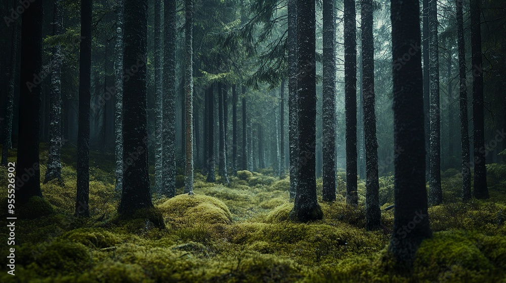 Fototapeta premium north forest, photo realistic