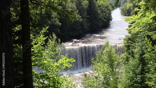 waterfall in the forest at tahquamenon falls Michigan photo