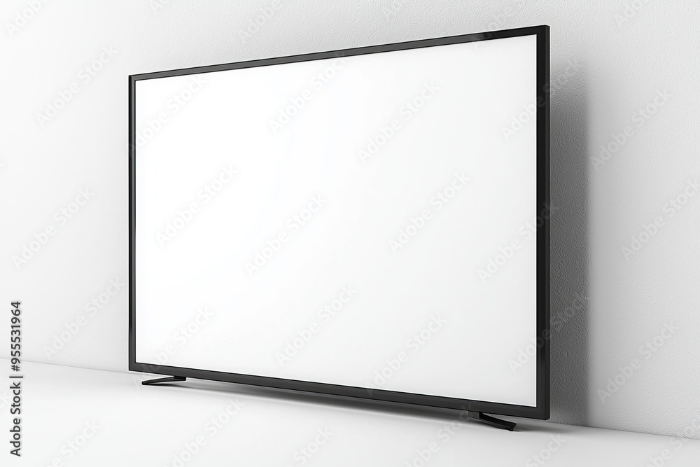 TV screen mockup on isolated background created with Generative AI TV screen mockup on isolated background created with Generative AI