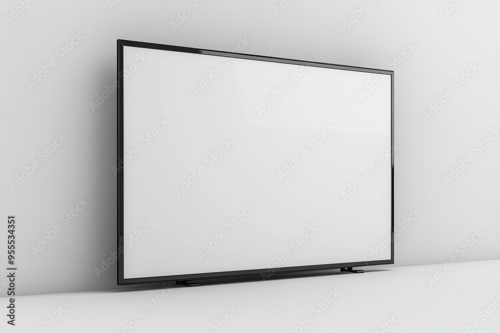 TV screen mockup on isolated background created with Generative AI TV screen mockup on isolated background created with Generative AI