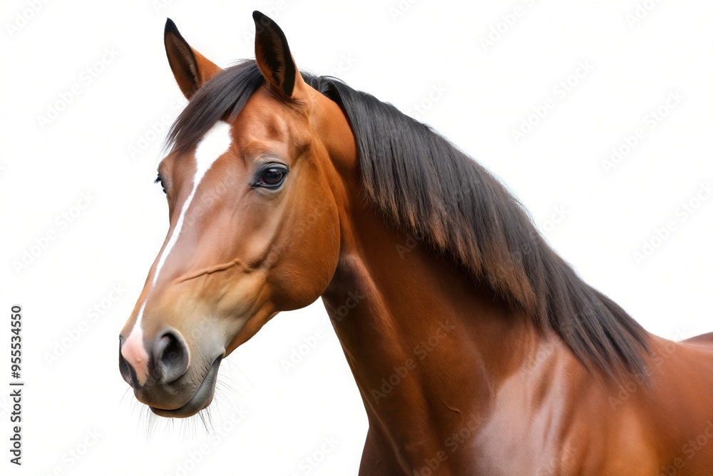 Horse portrait isolated on a pure white background
Horse portrait isolated on a pure white background