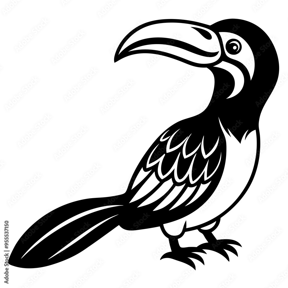 Obraz premium Awesome hornbill vector with a white background