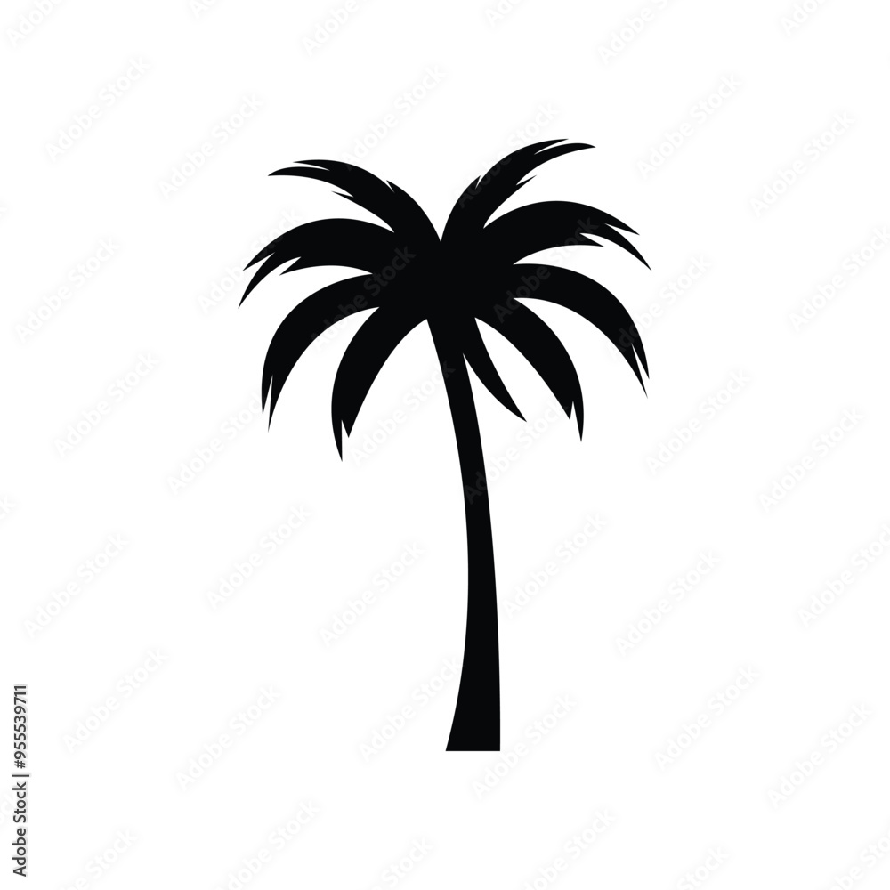 Obraz premium Palm tree summer logo template