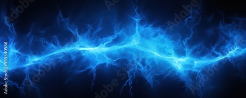 Blue lightning, isolated on a black background vector illustration glowing blue electric flash thunder photo