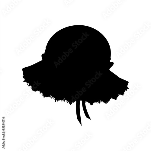 Black bonnet hat silhouette vector illustration design on white background.