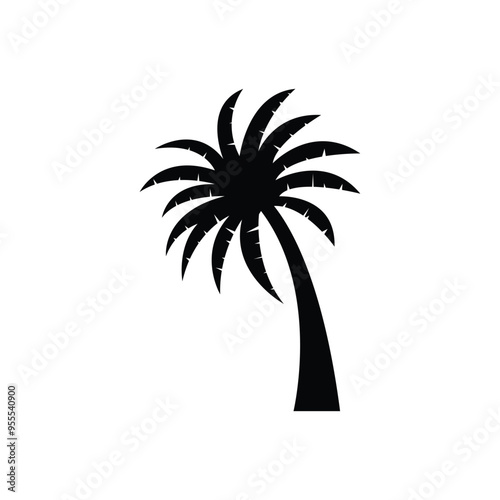 Palm tree summer logo template