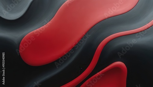 Abstract background with red and black liquid shapes, creating a wavy and dynamic design.
