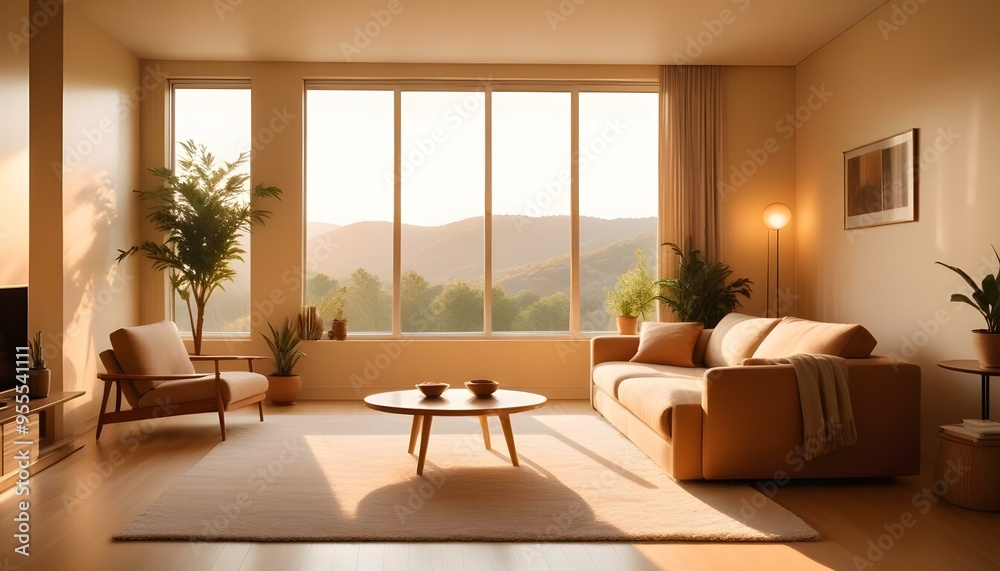 Fototapeta premium Photo interior modern design room 3d illustration