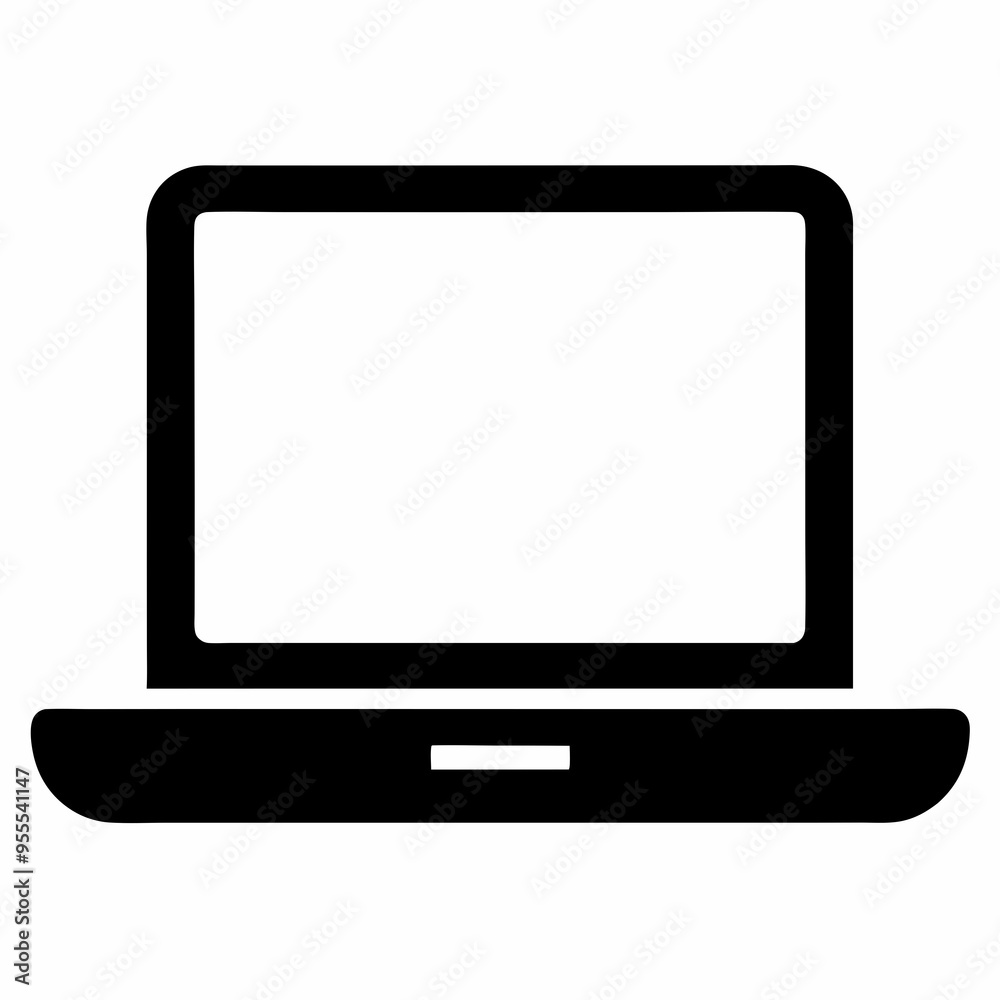 Minimalist Laptop Icon on White Background - Vector Art Illustration Minimalist Laptop Icon on White Background - Vector Art Illustration