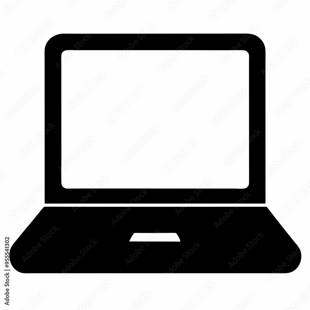 Minimalist Laptop Icon on White Background - Vector Art Illustration Minimalist Laptop Icon on White Background - Vector Art Illustration