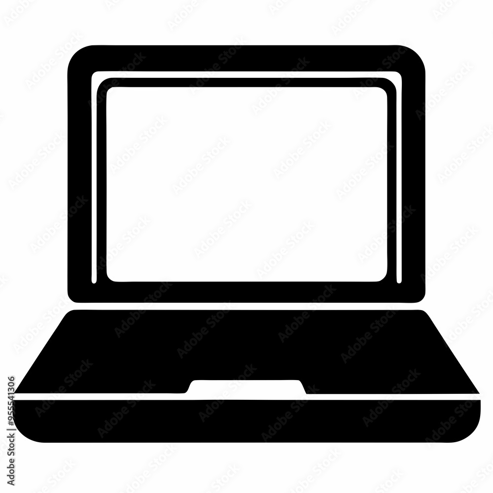 Minimalist Laptop Icon on White Background - Vector Art Illustration Minimalist Laptop Icon on White Background - Vector Art Illustration