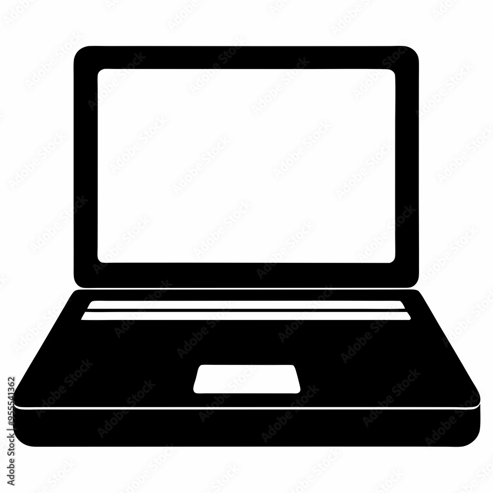 Minimalist Laptop Icon on White Background - Vector Art Illustration Minimalist Laptop Icon on White Background - Vector Art Illustration