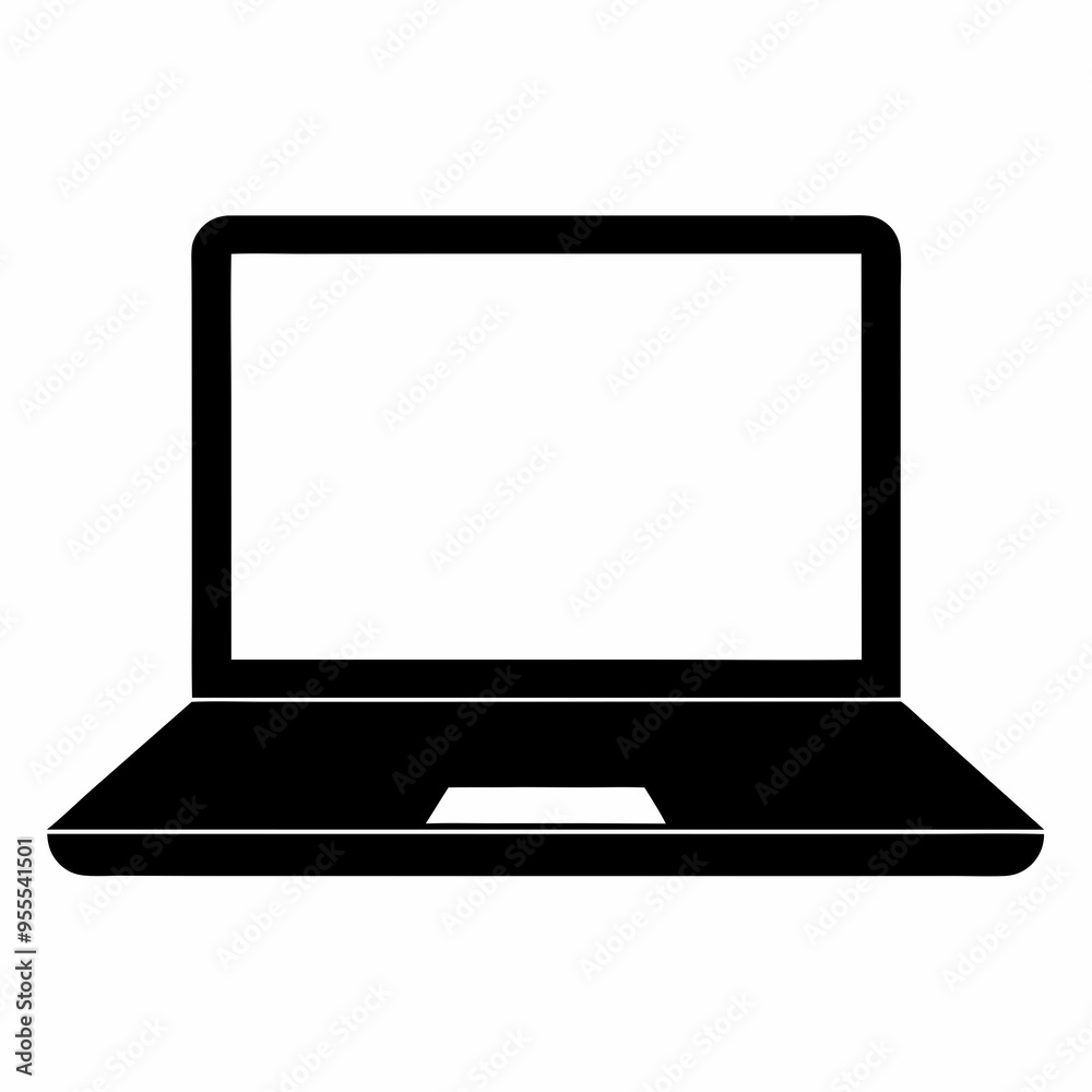Minimalist Laptop Icon on White Background - Vector Art Illustration Minimalist Laptop Icon on White Background - Vector Art Illustration