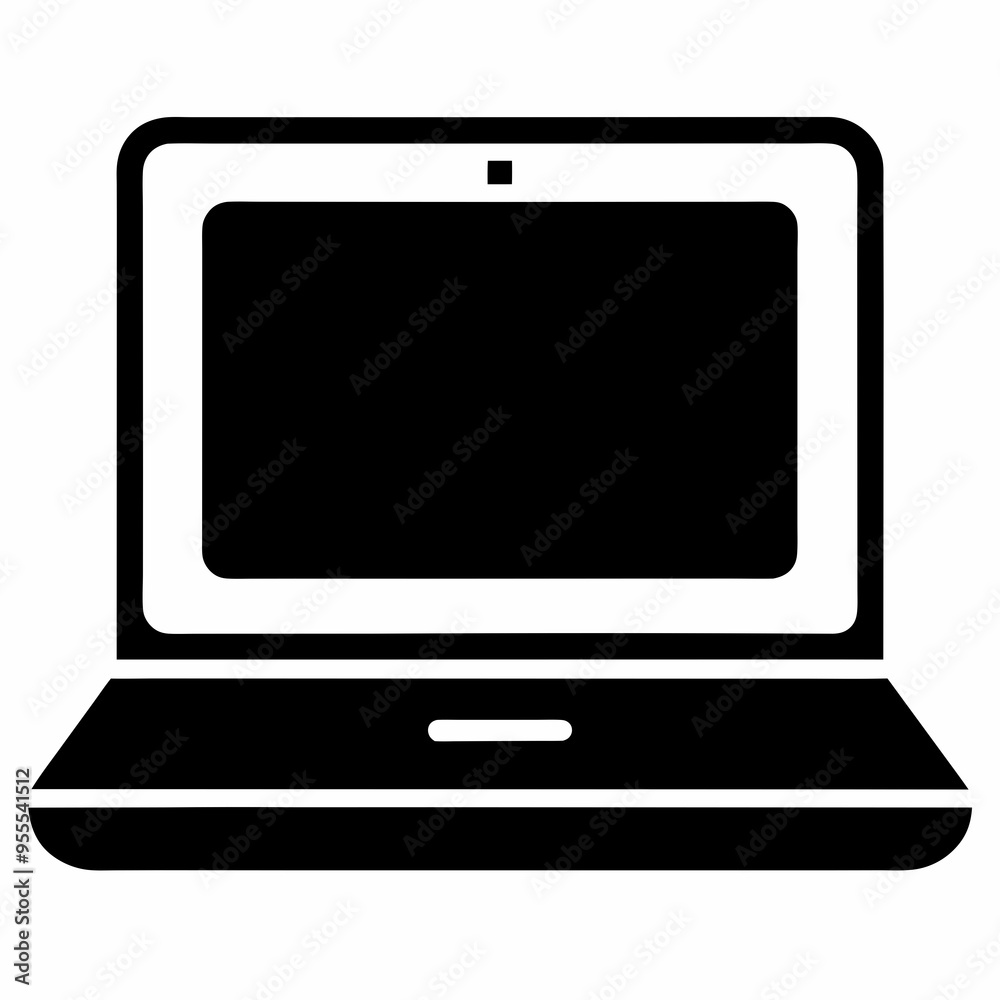 Minimalist Laptop Icon on White Background - Vector Art Illustration Minimalist Laptop Icon on White Background - Vector Art Illustration
