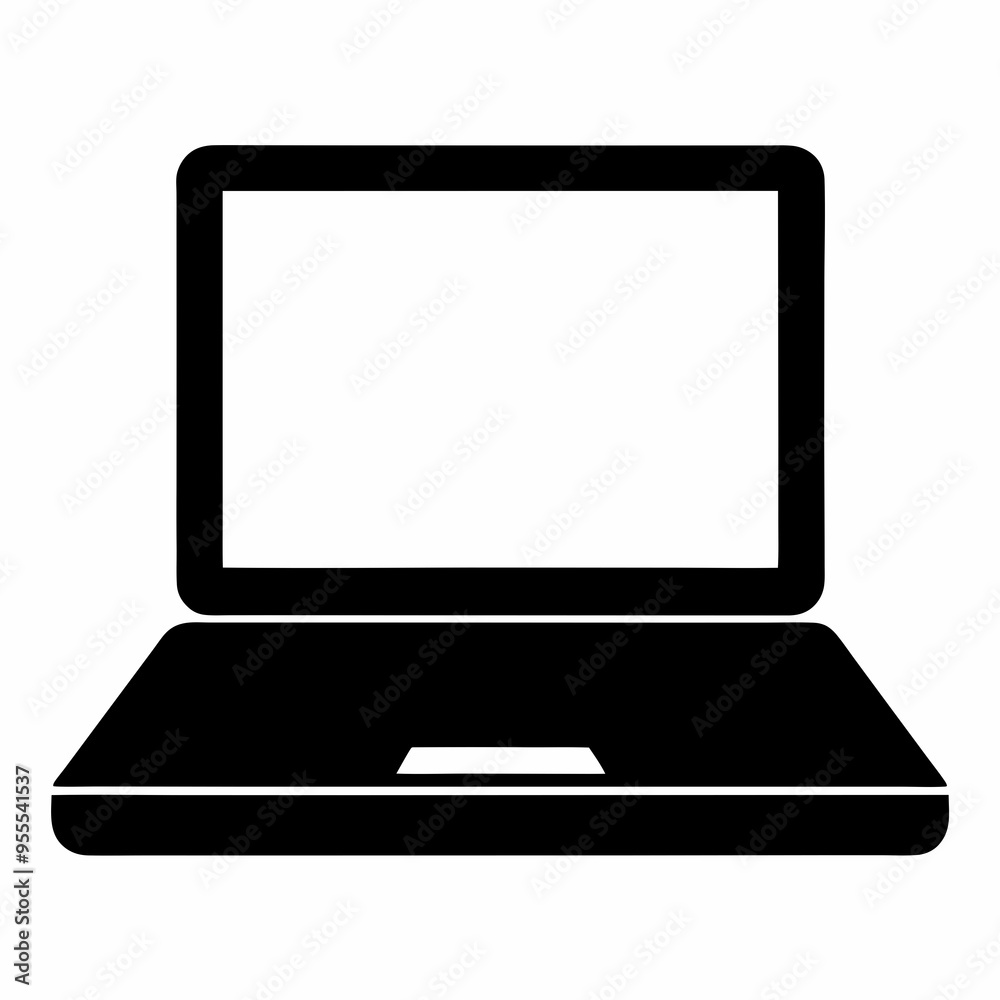 Minimalist Laptop Icon on White Background - Vector Art Illustration Minimalist Laptop Icon on White Background - Vector Art Illustration