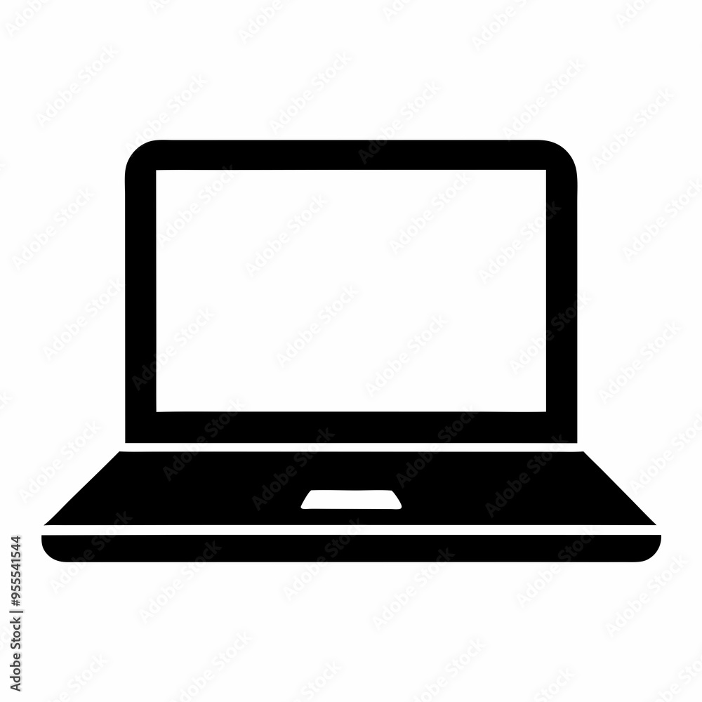 Minimalist Laptop Icon on White Background - Vector Art Illustration Minimalist Laptop Icon on White Background - Vector Art Illustration